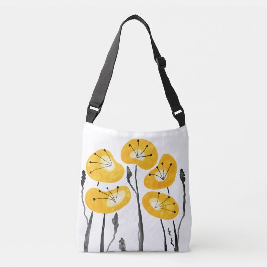 Yellow Poppies Crossbody Bag Crossbody Tas (Voorkant)