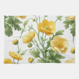 Yellow Poppies kitchen towel Theedoek