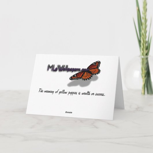 Yellow Poppy Moederdag Kaart (Achterkant)