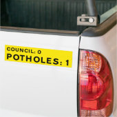 YELLOW Pothole Bumper Sticker Council 0-Potholes 1 (Op Truck)