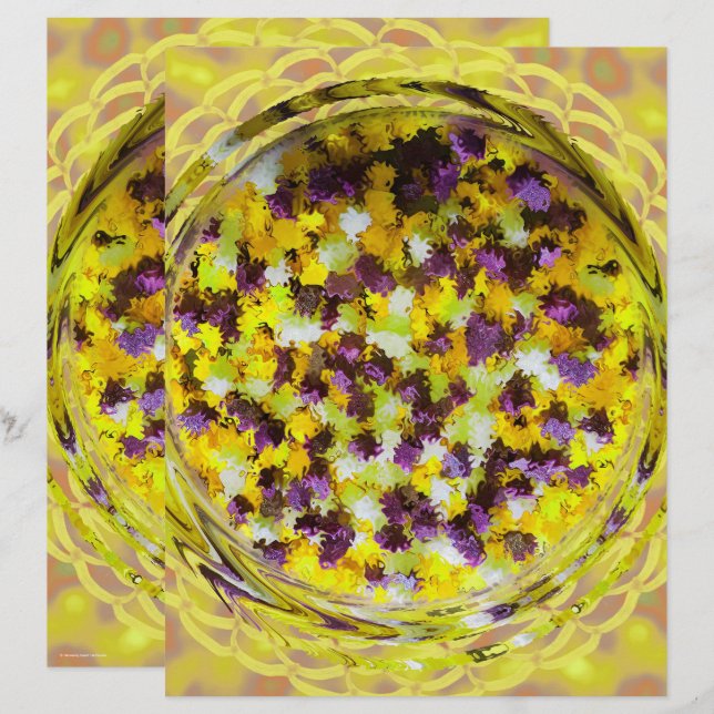 Yellow Potpourri Scrapbook Paper 2-Sided Page (Voorkant / Achterkant)