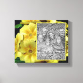 Yellow Primrose Flowers Creëer Uw eigen foto Canvas Afdruk (Voorkant)
