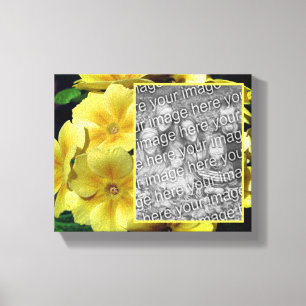 Yellow Primrose Flowers Creëer Uw eigen foto Canvas Afdruk