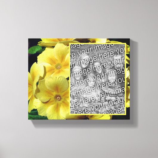 Yellow Primrose Flowers Creëer Uw eigen foto Canvas Afdruk (Voorkant)