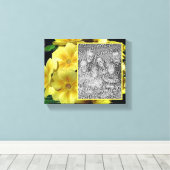 Yellow Primrose Flowers Creëer Uw eigen foto Canvas Afdruk (Insitu (Houten vloer))