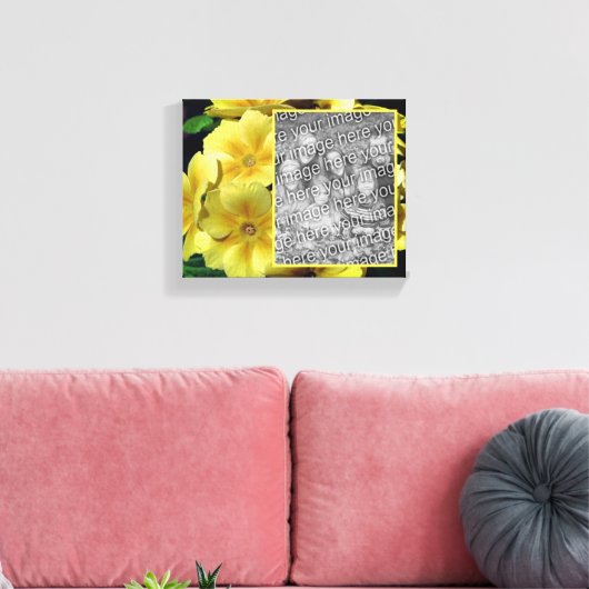 Yellow Primrose Flowers Creëer Uw eigen foto Canvas Afdruk (Insitu (Woonkamer))