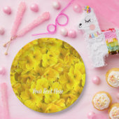 Yellow Primrose Flowers Pattern Papieren Bordje (Feest)