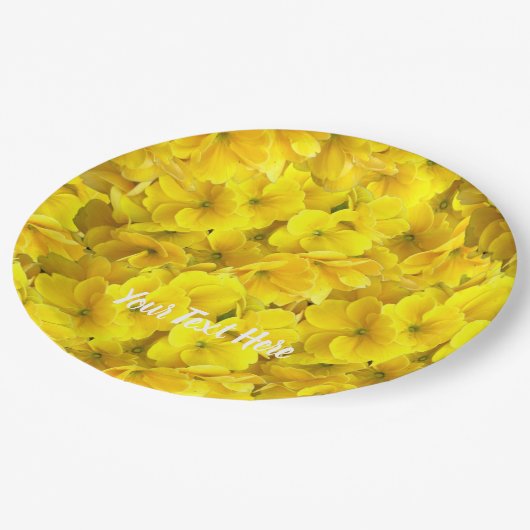 Yellow Primrose Flowers Pattern Papieren Bordje (Gekanteld)