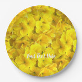 Yellow Primrose Flowers Pattern Papieren Bordje (Voorkant)