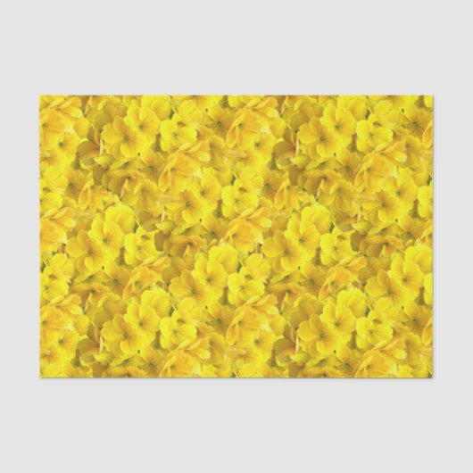 Yellow Primrose Flowers Pattern Tissuepapier (Voorkant)