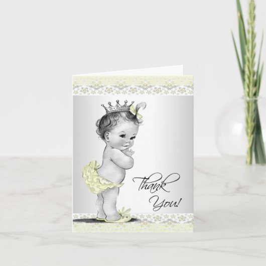  Yellow Princess Baby shower bedankkaart (Voorkant)