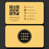 Yellow Professional Logo QR Code  Visitekaartje