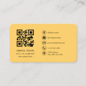Yellow Professional Logo QR Code  Visitekaartje (Voorkant)