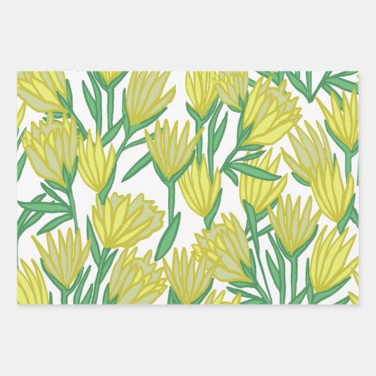 Yellow Protea Design Inpakpapier Vel (Voorkant 3)