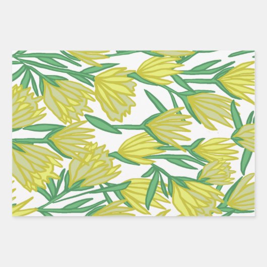 Yellow Protea Design Inpakpapier Vel (Voorkant)