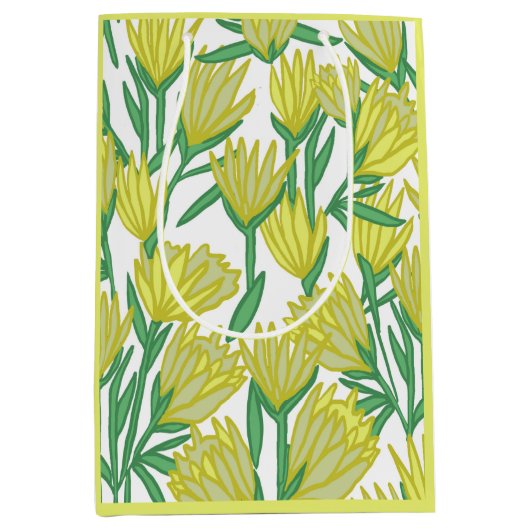 Yellow Protea Design Medium Cadeauzakje (Voorkant)
