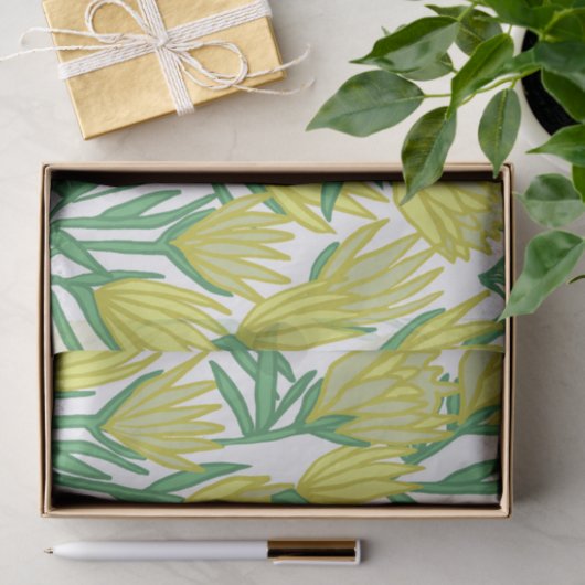 Yellow Protea Design Tissuepapier (Geschenk)
