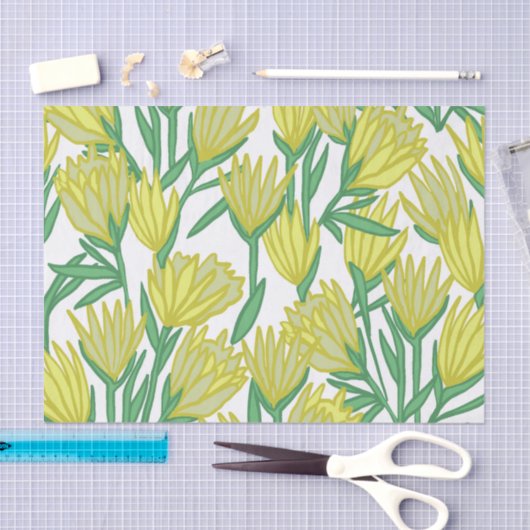 Yellow Protea Design Tissuepapier (Craft)
