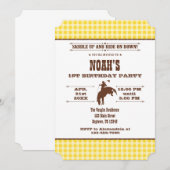 Yellow Pset Cowboy Rodeo Birthday Uitnodiging (Voorkant / Achterkant)