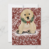 Yellow Puppy Holiday Card Feestdagenkaart (Voorkant)