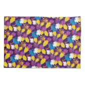 Yellow Purple Blue Tropical Exotic Abstract Floral Kussensloop (Achterkant)
