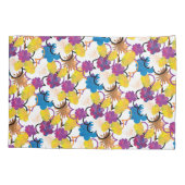 Yellow Purple Blue Tropical Exotic Abstract Floral Kussensloop (Achterkant)