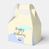 Yellow purple green happy birthday abstract pastel bedankdoosjes (Achterkant)