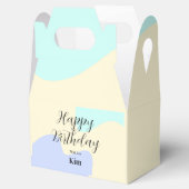 Yellow purple green happy birthday abstract pastel bedankdoosjes (Geopend)