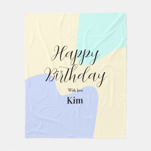 Yellow purple green happy birthday abstract pastel fleece deken (Voorkant)