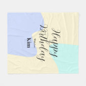 Yellow purple green happy birthday abstract pastel fleece deken (Voorkant (Horizontaal))