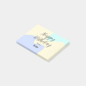 Yellow purple green happy birthday abstract pastel post-it® notes (Schuin)
