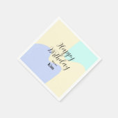 Yellow purple green happy birthday abstract pastel servet (Hoek)