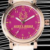 Yellow Purple vintage monogram Horloge