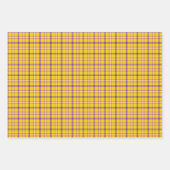 Yellow Purple White Plaid Classic Inpakpapier Vel (Voorkant)
