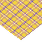 Yellow Purple White Plaid Classic Table Runner Korte Tafelloper (Hoek)