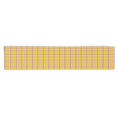 Yellow Purple White Plaid Classic Table Runner Korte Tafelloper (Horizontaal)