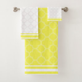 Yellow Quatrefoil Bath Towel Set Bad Handdoek