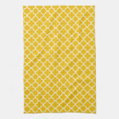 Yellow Quatrefoil Clover Patroon Theedoek (Verticaal)