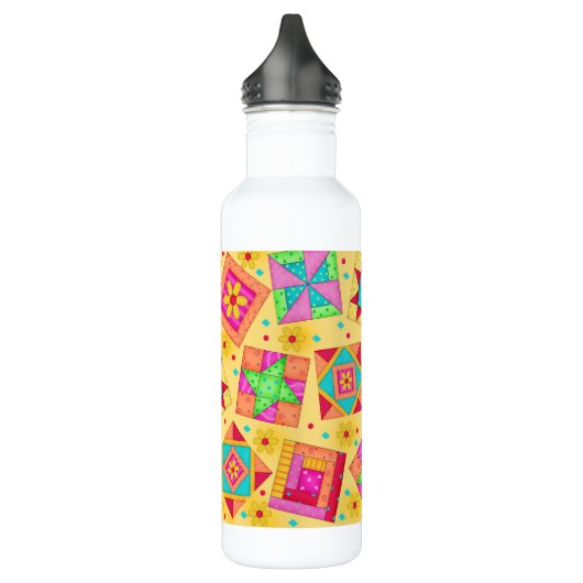 Yellow Quilt Art Waterfles (Links)