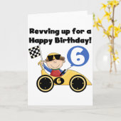 Yellow Race Auto 6e Verjaardag Tshirts en geschenk Kaart (Gele Bloem)