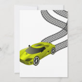 Yellow Race Car | Aangepaste uitnodiging voor kind (Achterkant)