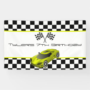 Yellow Race Car Birthday Party Spandoek
