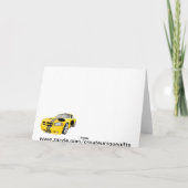 Yellow Race Car Ik zal aan je denken Kaart (Achterkant)