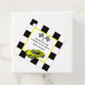 Yellow Race Car | Kinderen van Birthday Bedankjes Labels (In situ)