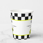 Yellow Race Car | Kinderen van Birthday Papieren Bekers (Rechts)