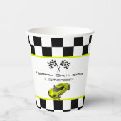 Yellow Race Car | Kinderen van Birthday Papieren Bekers (Voorkant)