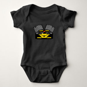 Yellow Race Car Romper