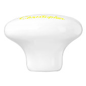 Yellow Racing Car Design Keramische Knop (Zijkant)