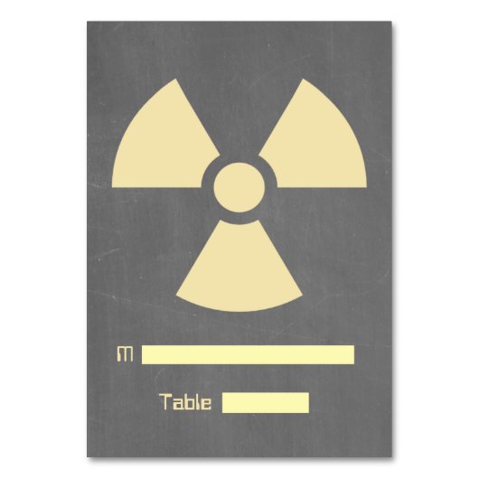 Yellow Radiation Symbol Chalkboard Place Card Kaart (Voorkant)