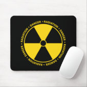 Yellow Radiation Symbol Mousepad Muismat (Met muis)